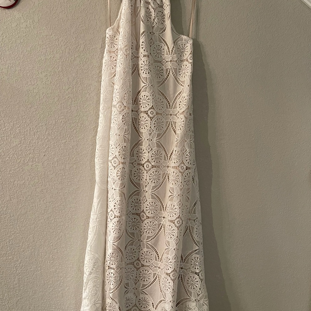 Judith March Cream Lace Backless Dress